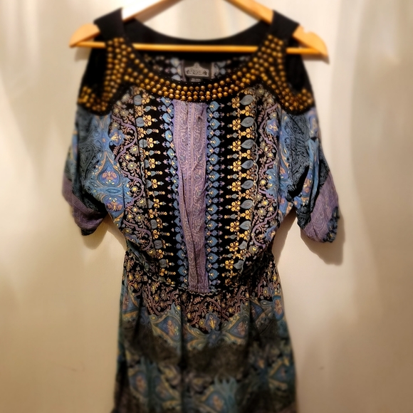 ANGIE'S Mini Dress, Size 8, Color: Navy Blue/ light blue. - Picture 2 of 9